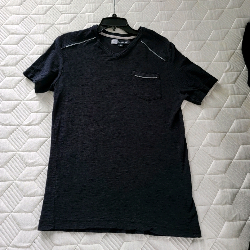 Black T-Shirt with Zipper Accent